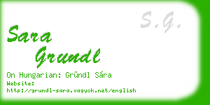 sara grundl business card