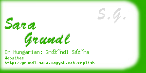 sara grundl business card